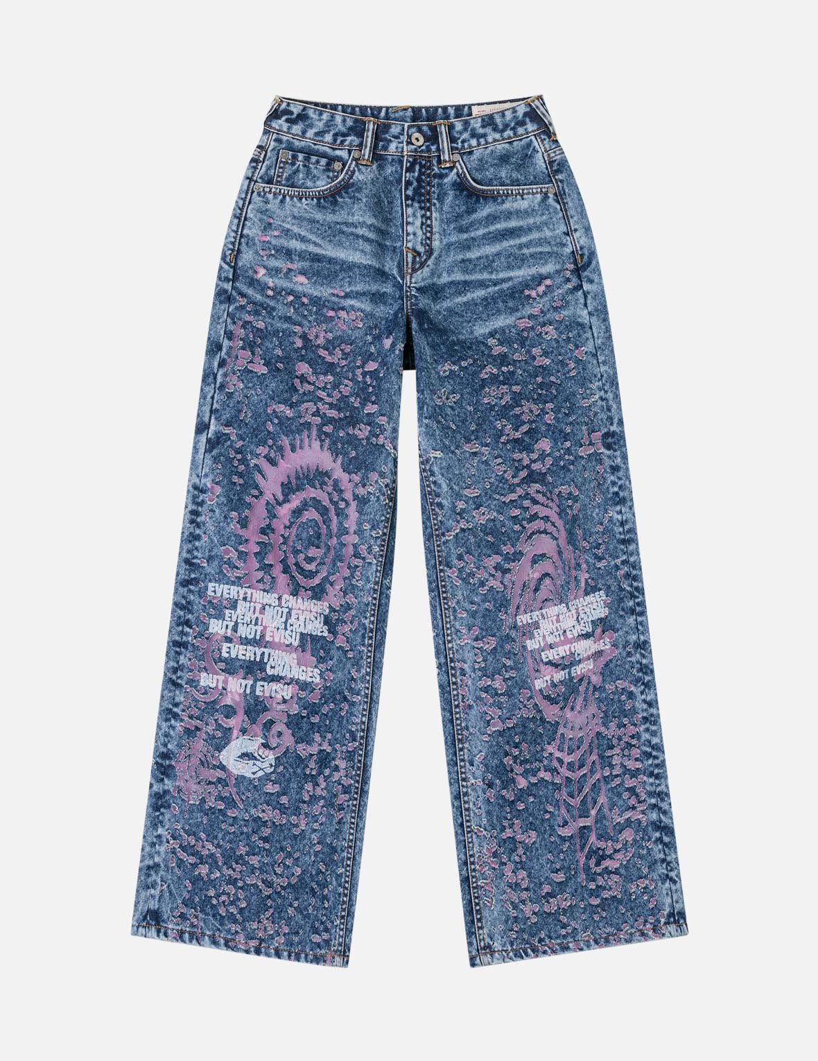 Pink Burn-Out Jeans